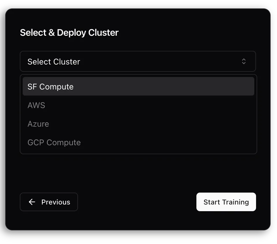 Dialogue to choose a compute provider