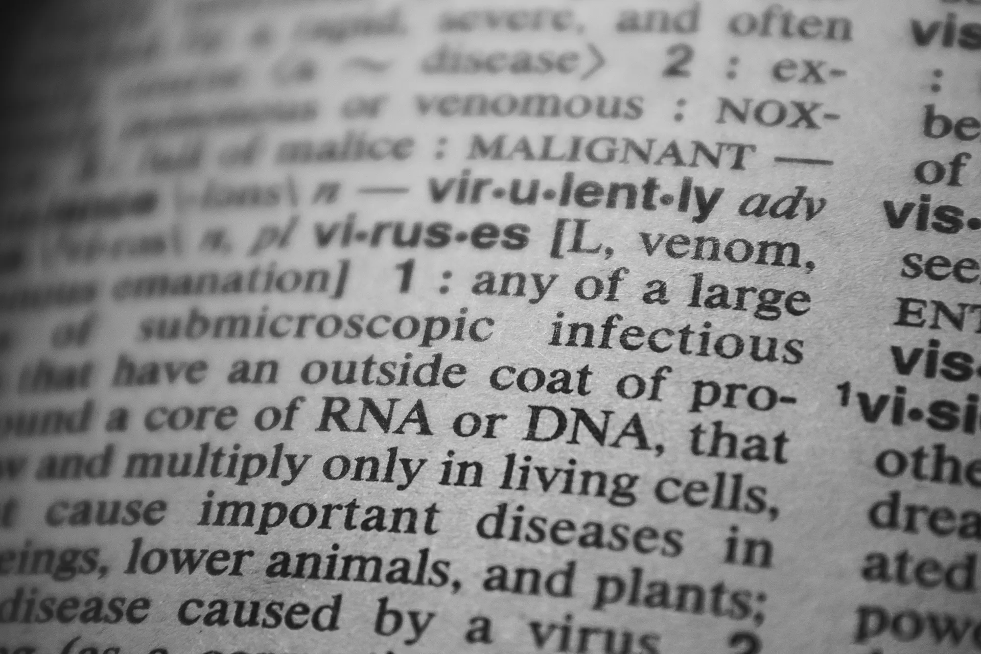 biotech specific terms like RNA and DNA in dictionary