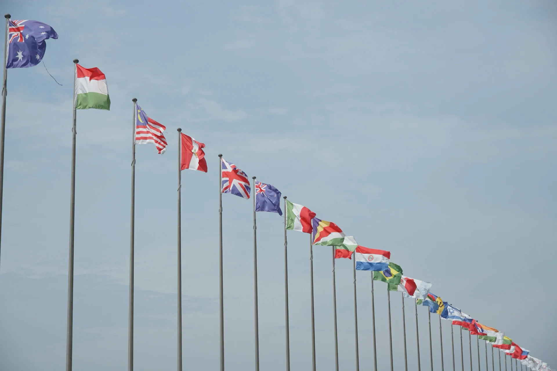 many flags representing languages